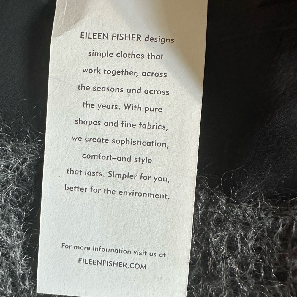 Eileen Fisher NWT Mohair Front Silk Blend Top Black size M (a4 - Picture 8 of 10